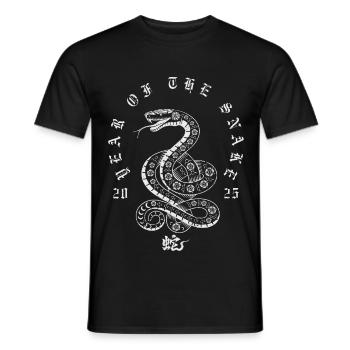 Florale Schlange Kreisförmiges Emblem Jahr der Schlange - Männer T-Shirt - Schwarz - Vorne - AI Model Male 178 light (178cm)