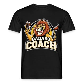 Knallharter Trainer Coach Löwe Football Geschenk - Männer T-Shirt - Schwarz - Vorne - AI Model Male 178 light (178cm)