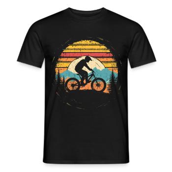 Mountain Bike Cyclist Vintage - Men's T-Shirt - black - Front - AI Model Male 178 light (178cm)