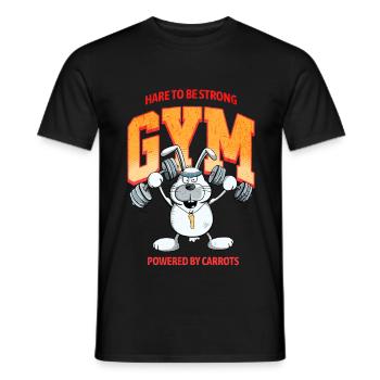 Lièvre pour être fort Dicton de lapin d’entraînement en force - T-shirt homme - noir - Devant - AI Model Male 178 light (178cm)