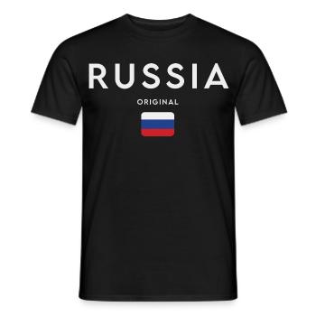 Drapeau de la Russie, fierté russe - T-shirt homme - noir - Devant - AI Model Male 178 light (178cm)