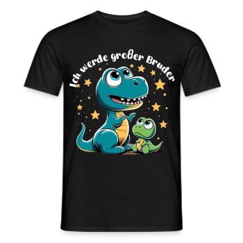 T-Rex Baby Dino Großer Bruder Dinobaby Geschenk - Männer T-Shirt - Schwarz - Vorne - AI Model Male 178 light (178cm)