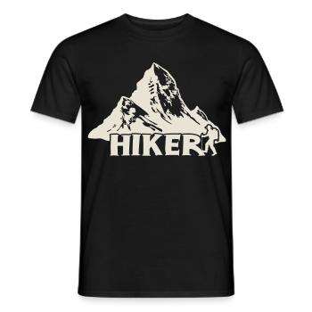 Wanderer - Bergwanderung [Weiß] - Männer T-Shirt - Schwarz - Vorne - AI Model Male 178 light (178cm)