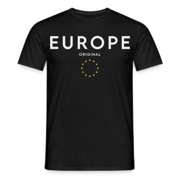 Flag of Europe, European pride - Men's T-Shirt - black - Front - AI Model Male 178 light (178cm)