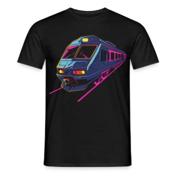 Train Retro - Men's T-Shirt - black - Front - AI Model Male 178 light (178cm)