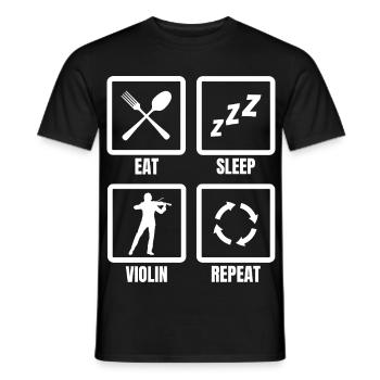 Eat Sleep Violin Repeat - Men's T-Shirt - black - Front - AI Model Male 178 light (178cm)