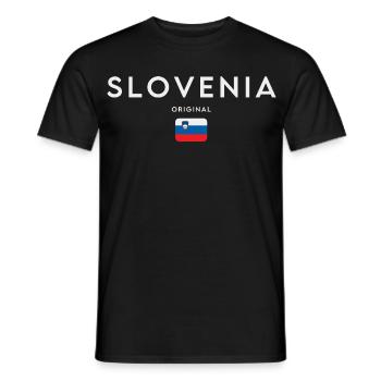 Drapeau de la Slovénie, fierté slovène - T-shirt homme - noir - Devant - AI Model Male 178 light (178cm)