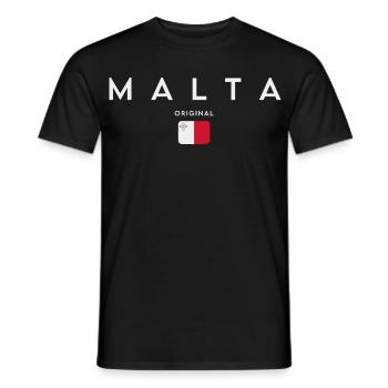 Drapeau de Malte, fierté maltaise - T-shirt homme - noir - Devant - AI Model Male 178 light (178cm)
