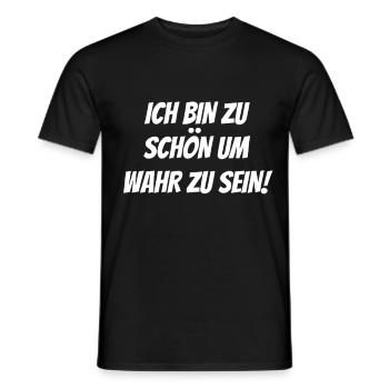 zu schön um wahr zu sein Selbstverliebt Egoistisch - Männer T-Shirt - Schwarz - Vorne - AI Model Male 178 light (178cm)
