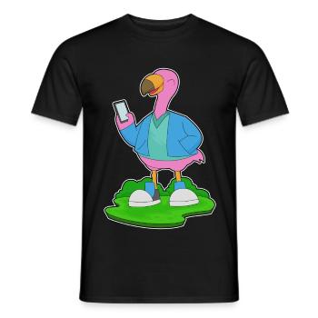 Flamingo Smartphone - Men's T-Shirt - black - Front - AI Model Male 178 light (178cm)
