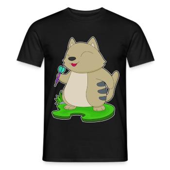 Katze Dart Dartpfeil - Männer T-Shirt - Schwarz - Vorne - AI Model Male 178 light (178cm)