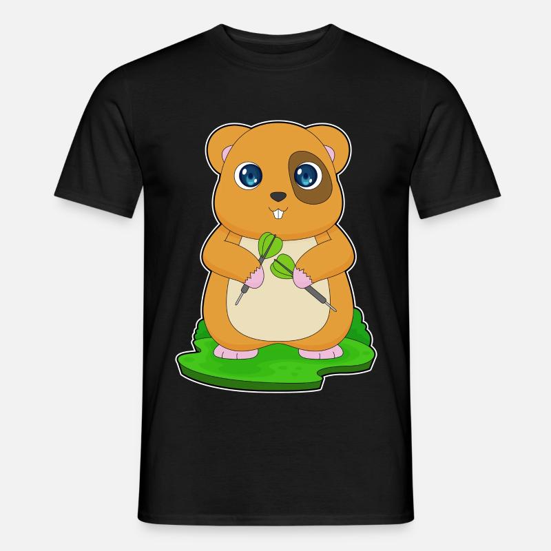 Hamster Dart Dartpfeil - Männer T-Shirt - Schwarz