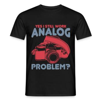 je travaille toujours en analogique, problème - T-shirt homme - noir - Devant - AI Model Male 178 light (178cm)