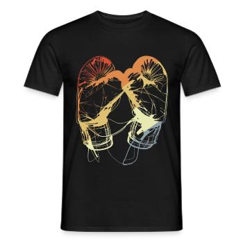 Retro Boxhandschuhe - Männer T-Shirt - Schwarz - Vorne - AI Model Male 178 light (178cm)