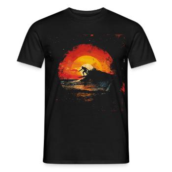 Surfer Sonnenuntergang - Männer T-Shirt - Schwarz - Vorne - AI Model Male 178 light (178cm)