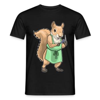 Écureuil Coiffeur Ciseaux Peigne - T-shirt homme - noir - Devant - AI Model Male 178 light (178cm)