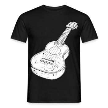 Ukulele Drawing - Men's T-Shirt - black - Front - AI Model Male 178 light (178cm)