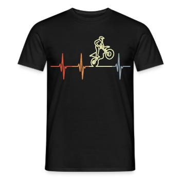 Mein Herz schlägt für Motocross - Männer T-Shirt - Schwarz - Vorne - AI Model Male 178 light (178cm)