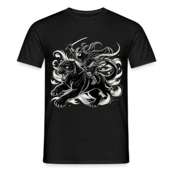 Ninja schwarzer Panther Jaguar Ninjato Geschenk - Männer T-Shirt - Schwarz - Vorne - AI Model Male 178 light (178cm)