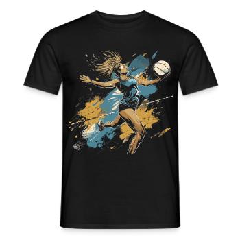 Volleyballspielerin Graffiti - Männer T-Shirt - Schwarz - Vorne - AI Model Male 178 light (178cm)