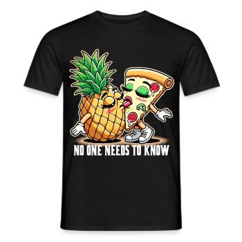 Pizza Hawaii French Kiss Love Funny Gift - Men's T-Shirt - black - Front - AI Model Male 178 light (178cm)