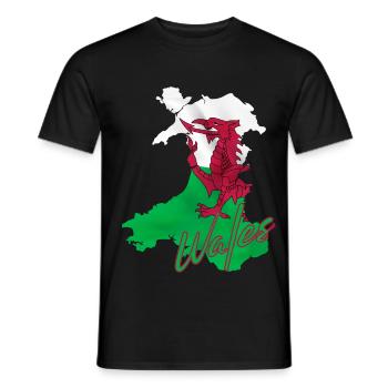 Flagge von Wales, walisischer Stolz - Männer T-Shirt - Schwarz - Vorne - AI Model Male 178 light (178cm)