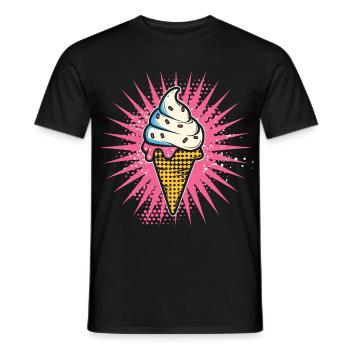 Cream Cartoon Look - Men's T-Shirt - black - Front - AI Model Male 178 light (178cm)