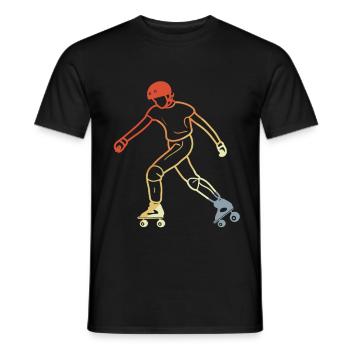 Patins à roulettes look vintage - T-shirt homme - noir - Devant - AI Model Male 178 light (178cm)