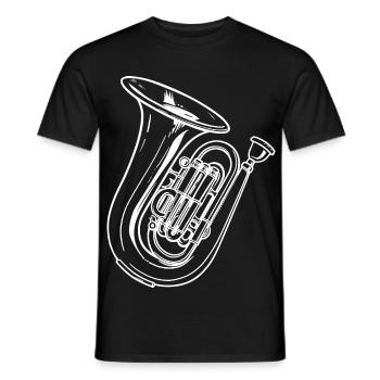 Tuba Drawing - Men's T-Shirt - black - Front - AI Model Male 178 light (178cm)