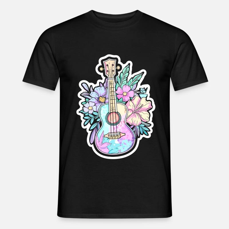 Ukulele Comic-Stil - Männer T-Shirt - Schwarz