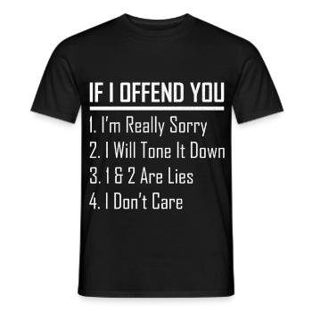 Si je vous offense, je suis vraiment désolé, je vais le tonifier - T-shirt homme - noir - Devant - AI Model Male 178 light (178cm)