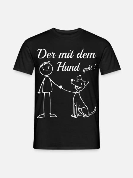Who goes with the dog! - Men's T-Shirt - black