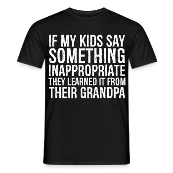 If my kids say something inappropriate, they learn - Men's T-Shirt - black - Front - AI Model Male 178 light (178cm)