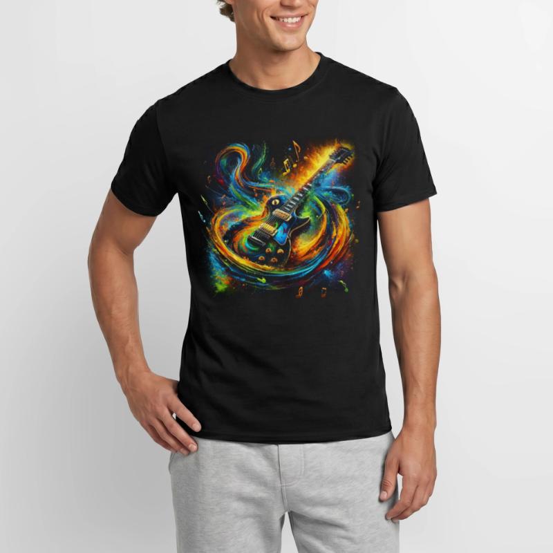 Expression de guitare colorée T-shirt homme