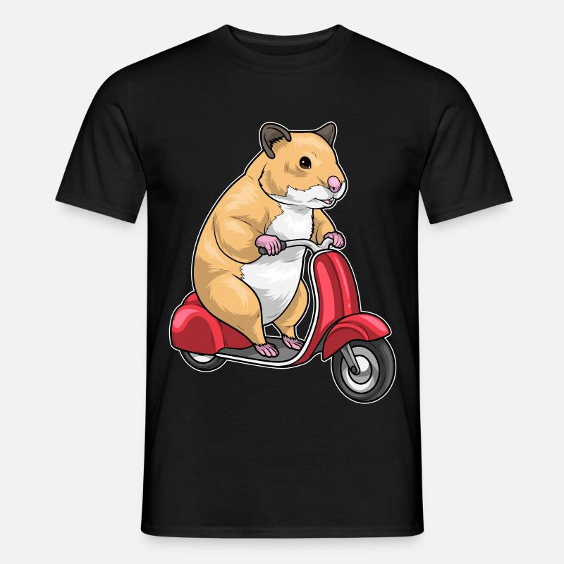 Hamster Motorroller - Männer T-Shirt - Schwarz