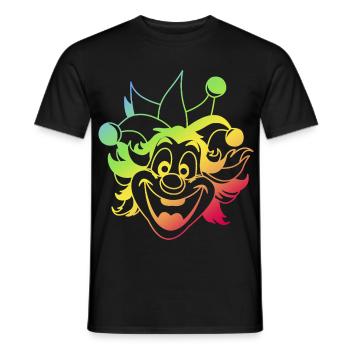 Rainbow Jester Smile Clown Kasper Fasching - Männer T-Shirt - Schwarz - Vorne - AI Model Male 178 light (178cm)