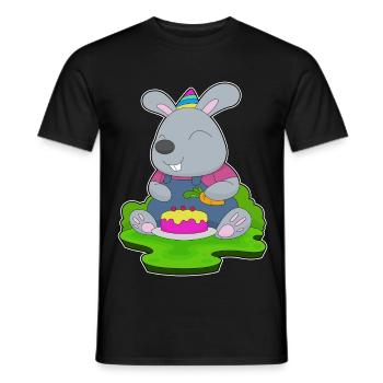Bunny Birthday Farmer - Men's T-Shirt - black - Front - AI Model Male 178 light (178cm)