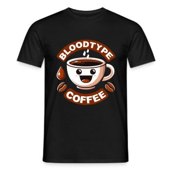 Blutgruppe Kaffee Cartoon Geschenk - Männer T-Shirt - Schwarz - Vorne - AI Model Male 178 light (178cm)