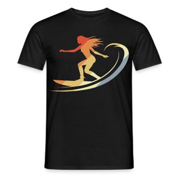 Vintage Surferin - Männer T-Shirt - Schwarz - Vorne - AI Model Male 178 light (178cm)