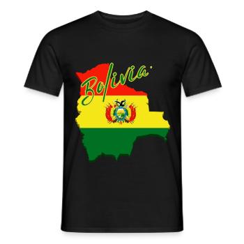 Fierté bolivienne, drapeau bolivien - T-shirt homme - noir - Devant - AI Model Male 178 light (178cm)
