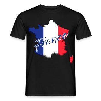 Drapeau de la France, fierté française - T-shirt homme - noir - Devant - AI Model Male 178 light (178cm)
