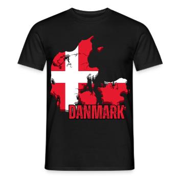 Danish pride, flag of Denmark - Men's T-Shirt - black - Front - AI Model Male 178 light (178cm)