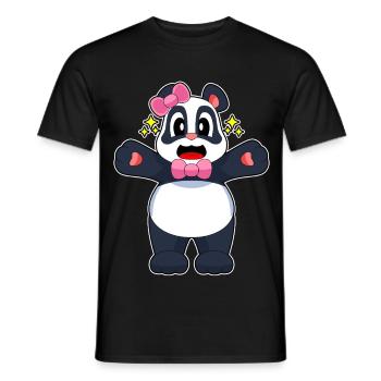 Panda Haarschleife - Männer T-Shirt - Schwarz - Vorne - AI Model Male 178 light (178cm)