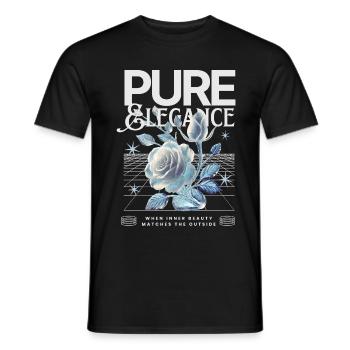 Pure & Elegance – Futuristische Rose - Männer T-Shirt - Schwarz - Vorne - AI Model Male 178 light (178cm)