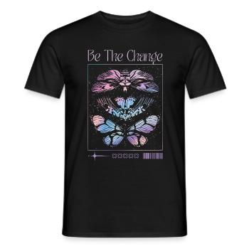 Be The Change – Schmetterlings-Transformation - Männer T-Shirt - Schwarz - Vorne - AI Model Male 178 light (178cm)