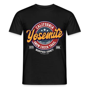 Yosemite Valley Lodge Logo Design - T-shirt homme - noir - Devant - AI Model Male 178 light (178cm)