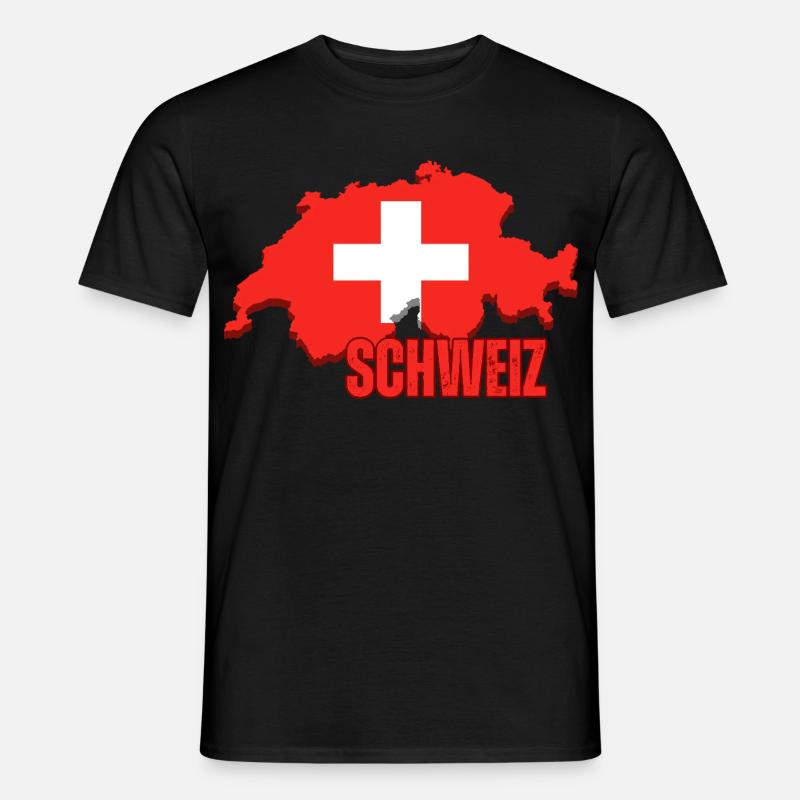 Flagge der Schweiz, Schweizer Stolz - Männer T-Shirt - Schwarz