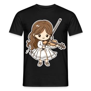 Violinistin Mädchen Cartoon - Männer T-Shirt - Schwarz - Vorne - AI Model Male 178 light (178cm)
