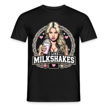 Milkshake Blonde Woman Blonde Gift - Men's T-Shirt - black - Front - AI Model Male 178 light (178cm)