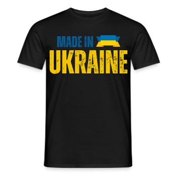 Fabriqué en Ukraine, fierté ukrainienne - T-shirt homme - noir - Devant - AI Model Male 178 light (178cm)